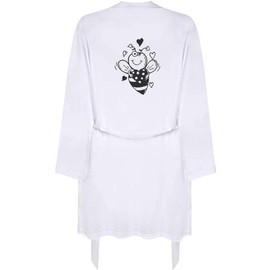 Azeeda Large 'Love Heart Bee' Adult Dressing Robe/Gown (RO00057319)