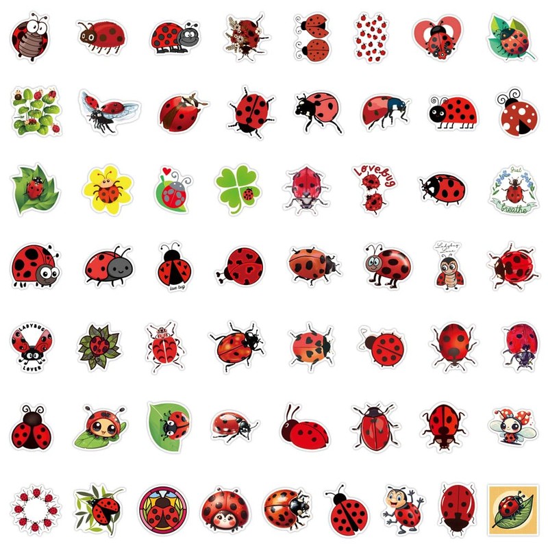 110pcs Ladybird Stickers，Ladybug Waterproof Vinyl Decals for Bike Water Bottles