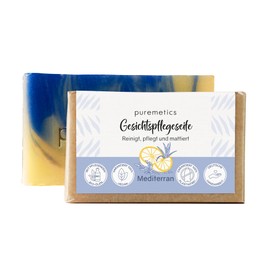 puremetics Mediterranean Facial Care Soap | Organic Soap for Facial Cleansing | Organic Oils Facial Cleanser