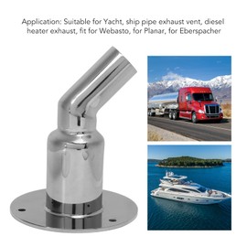 24mm Stainless Steel 316 Straight Thru Hull Exhaust Fitting, with and Nuts, Marine Exhaust Fitting Tube Pipe Marine Hardware Accessories for Trucks, Boats, Cars (Bend)