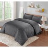 Casabella Satin Stripe Duvet Cover Sets, Luxurious Single Grey Bedding