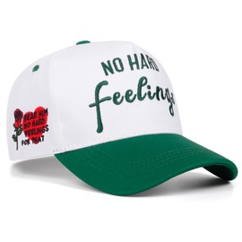 No Hard Feelings Trucker Hat Two-Tone Vintage Baseball Cap White-Green