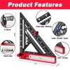 6-in-1 Carpenter Square 7 inch (1/8" Precision) Rafter Square Multi-Purpose