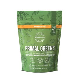 Primal Greens Powder – 50+ Superfoods with Probiotics & Digestive Enzymes for Energy, Digestion, Detox, and Immune Support, Daily Nutrition