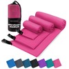 ZENACROSS Microfibre Towel Set of 3 with Transport Bag -