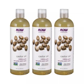 3 x NOW Castor Oil 16 fl oz