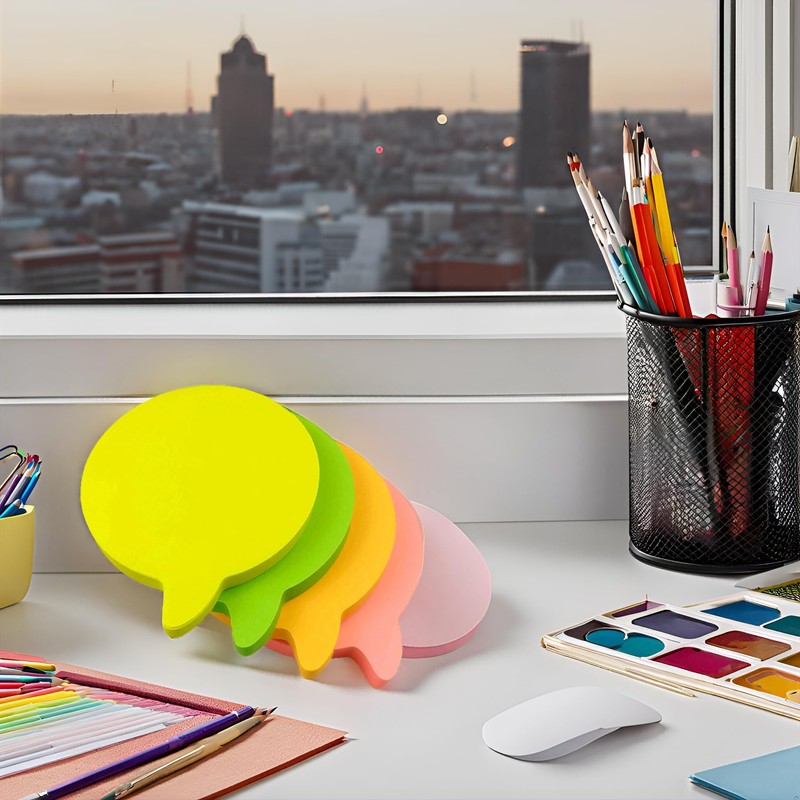 Evergreen Goods Sticky Notes Neon Speech Bubbles Removable Assorted Colours