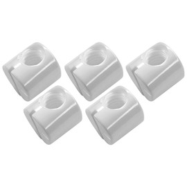 cyclingcolors 5 x Round Nuts Plastic M8 x Length 14.5 mm x 15 mm Furniture Cross Dowel Cylinder Nuts, White