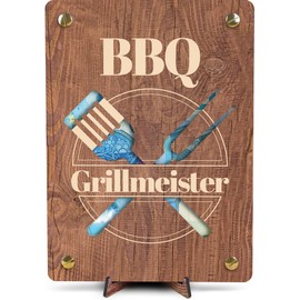 Grill Geschenke für Männer - XL Geldgeschenk aus Holz inkl. Ständer | BBQ - Gutschein zum Grillen im Garten, Geldgeschenk Grill, BBQ Grill, Geschenk Grillen, Grill Gutschein, Gartenparty, Grillparty