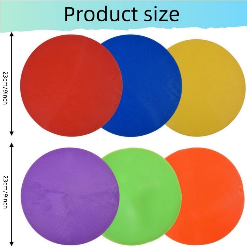 Jindizi 6pcs Football Logo Discs - Rubber Training Circles for