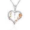 Elio Passero Heart Rose Initial Necklace,S925 Sterling Silver Letter Pendant
