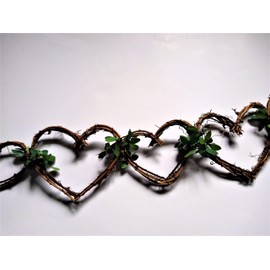 Vine Garland in Hearts and Greenery Choose Length - Rustic Wedding Reception Decoration