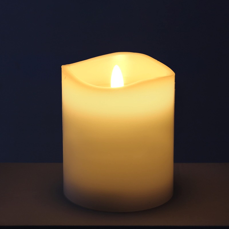 Stonebriar 6 Count Real White Wax 3x4 Flameless LED Pillar