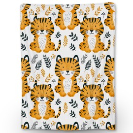 Ti Caldi Cute Tiger Blanket, Soft Fuzzy Lightweight Cartoon Animal Flannel Throw Blanket Perfect for Couch, Bed, Travel & Outdoor Use, Warm Fluffy Cozy Decor Blankets for Adults Kids 60×50 in