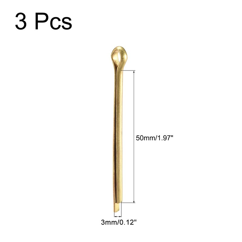 sourcing map Split Cotter Pin - 3mm x 50mm (1/8