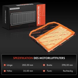 Frankberg 1 x Air Filter Petrol Compatible with Ibiza IV 6J5 6P1 1.0L 2015-2017 Fabia III NJ3 1.0L 2014-2021 Polo 6C1 6R1 1.0L 2014-2017 Polo Van 6R 1.0L 2014-2017 17 Replace# 04C129620C