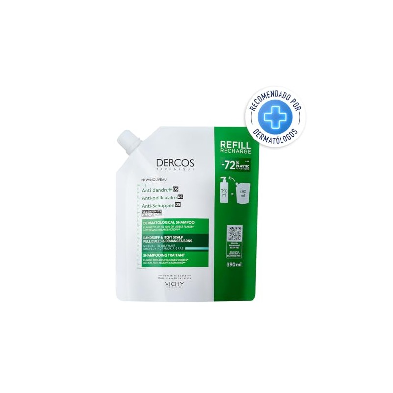 Vichy Dercos Eco-Refill Shampoo Anticaspa Para Cabello Normal a Graso