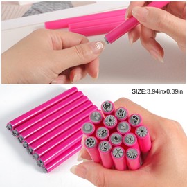 WOKOTO 15pcs Flower Heart Butterfly Nail Art Stamp Pen Set, Easy Designs Nail Stamper Tools For Women Multiple Pattern Nail Stamping Pens, Nail Design Stamp Ideal For Home DIY Stamper Nails Kit