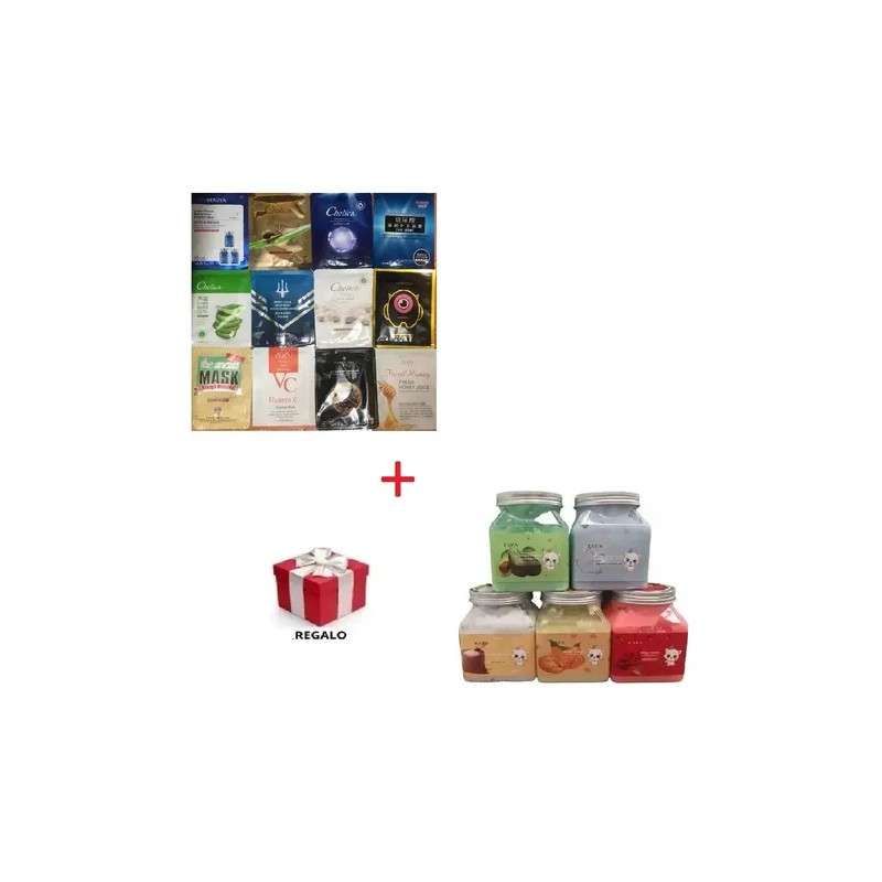 15 Mascarillas Faciales Exfoliante Frutal Corporal Regalo