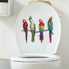 kbatuo Parrot Branches Toilet Cover Sticker Decals,Flower leaf bird Waterproof
