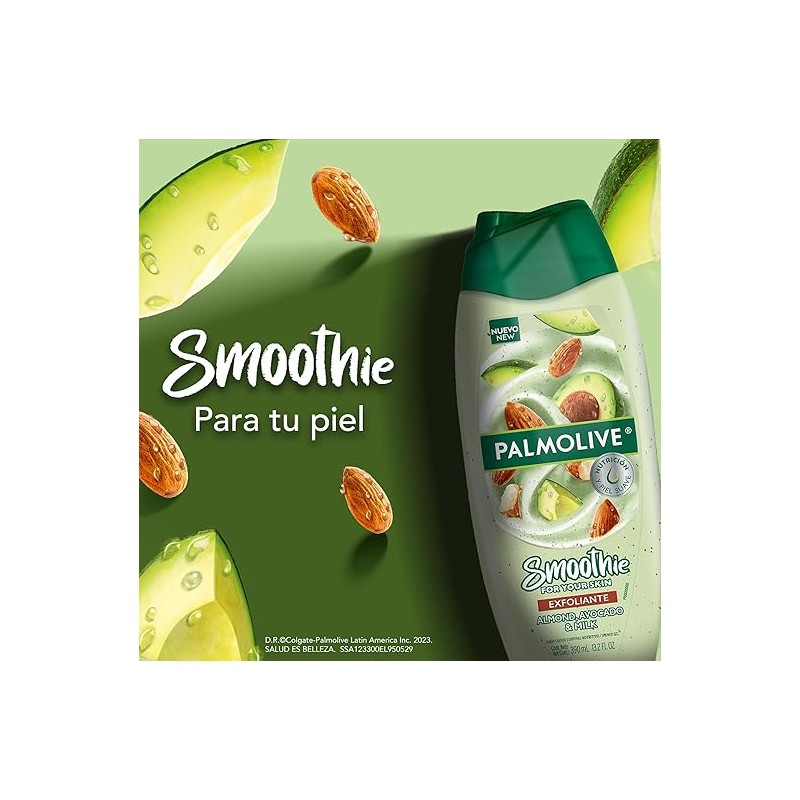 Palmolive Smoothie Jabón Líquido Corporal de Almendra, Aguacate y Leche,