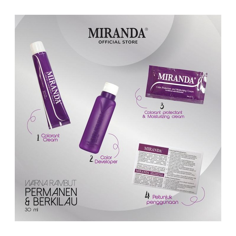 MIRANDA HAIR COLOR - Semir Rambut (30mlx2)+10ml - Pewarna Rambut