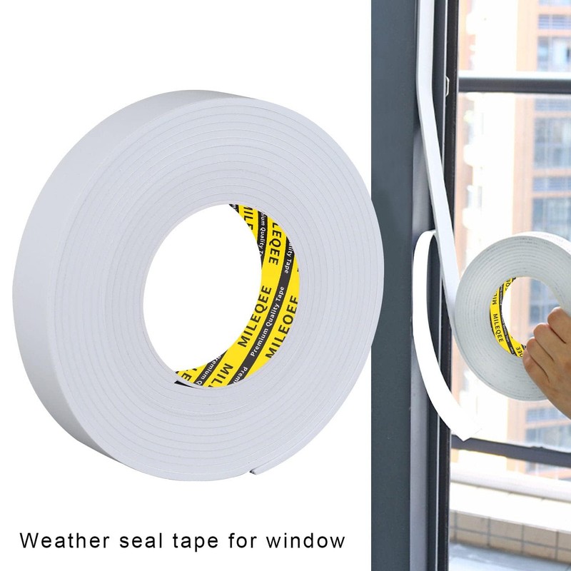 MILEQEE Single-Sided Adhesive Foam Tape EVA White, Multipurpose Sponge Sealing