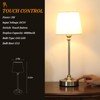 Kakanuo Cordless Table Lamp Rechargeable Silver - 1 Pack 4000mAH