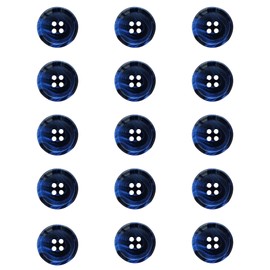 ftiemlovde Pack of 15 4 Hole Colourful Buttons for Sewing DIY Crafts (Blue 20 mm)