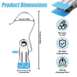 30Pcs Boot Hangers for Closet, FHDUSRYO Hanging Clips Clothes Pins, Portable Laundry Hooks with Clip, Hanger Clip Boot Hanging Hold Clip, Multi-Functional Hangers Single Clips for Travel(6 Colors)