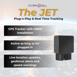 Vehicle OBD GPS Tracker - Global-View - Plug and Play - Great for Fleet, Family or Other Vehicles/Cars/Trucks 1996 or Newer!