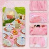 FuSenYuan Blush Pink Cheesecloth Table Runner 12Ft and 10 Napkins,