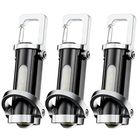 MC-ELIN 3 Pack Keychain Flashlights, EDC Mini Flashlight Rechargeable, COB Keychain Work Light Flashlights 7 Light Modes, Bright Small Keychain Flash Light for Walking Searching Home and Hiking