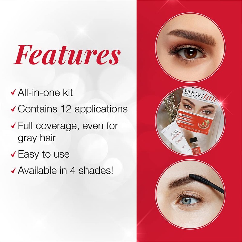 Ardell Brow Tint Kit Medium Brown - Eyebrow Tint, Long-Lasting