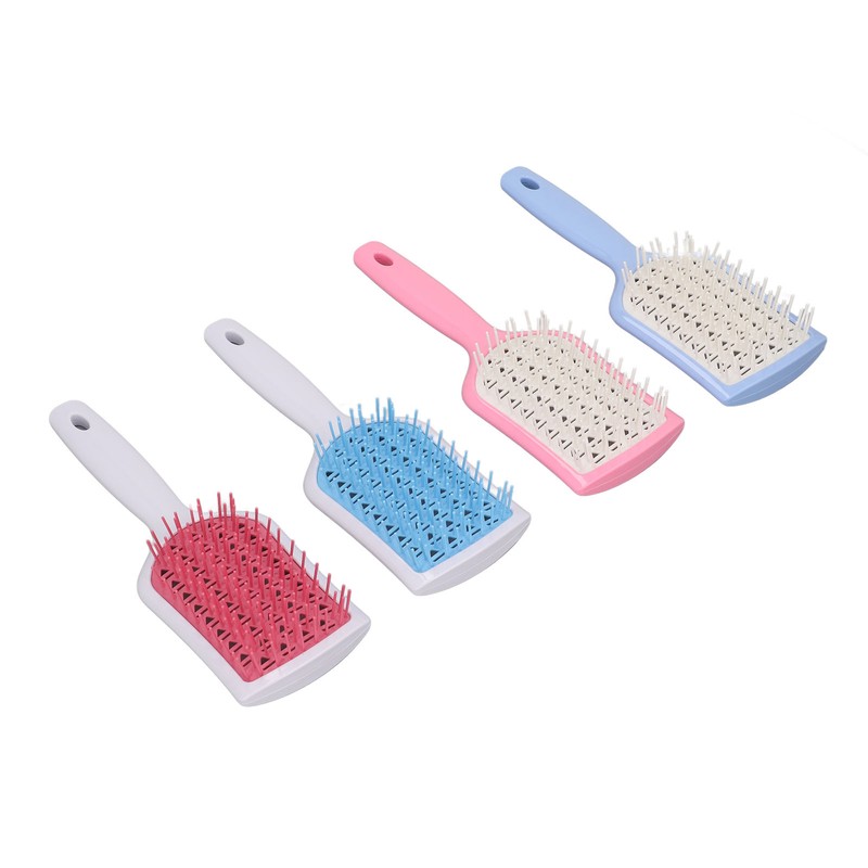 4pcs Hair Detangling Brush Hollow Out Curved Vented Hair Styling