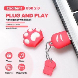 64GB USB Flash Drive,Mini Cartoon Thumb Drive 64GB,Cute Cat Paw Shape USB Pen Drive Thumb Drive for PC, Laptop etc (Black)
