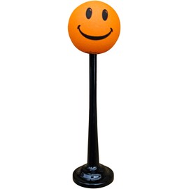 HappyBalls Happy Smiley Orange Face Antenna Ball/Car Topper with Magnetic Antenna Topper Roof Stand (Car Magnet Buddy)