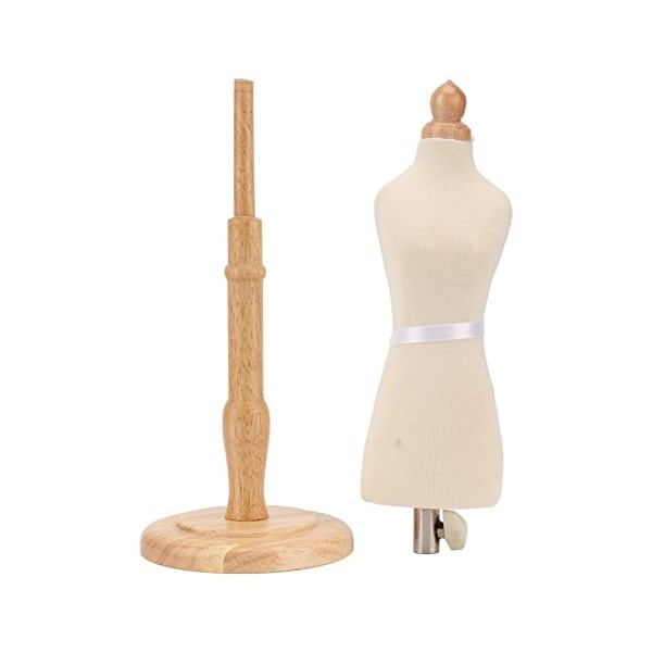 Female Mannequin Torso Dress Form Beech Wood with Wooden Base Durable Professional Sewing Dress Form for Clothing Dress Display