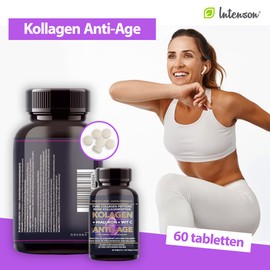 Intenson Anti-Age Kollagen+Hyaluron+Vit.C 60 Tabletten | natürliche Inhaltsstoffe | Kollagenpeptide | Collagen Complex für eine schöne Haut