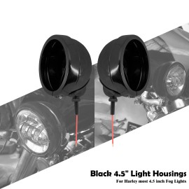 YHMTIVTU 2x 4.5" Auxiliary Fog Passing Light Housing For Harley Dyna Street Bob Low Rider