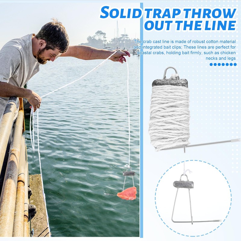 CraftyDream 6 Pack Crab Throw Line Length 30 Ft/ 9