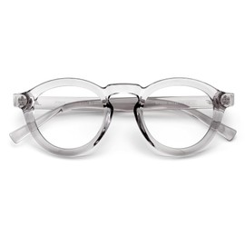 JFXQDR Round Blue Light Blocking Glasses, Retro Computer Gaming Eyeglasses Anti Eyestrain & UV RF6209 (Smoke Grey Circle Frame)