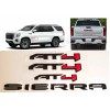 GMC 4PCS Gloss Black Red AT4 Emblem Sierra Letters Fit