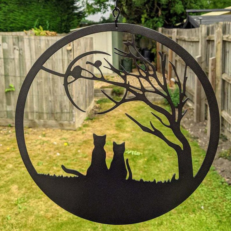 Metal Wall Art Cat Wall Hanging Decoration Metal Animal Ornament