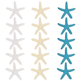 Joyan Pack of 15 Starfish Decorative Finger, Starfish Aquarium Resin Pencil Starfish Decoration Mini Starfish Flatback Hanging Decorative Ornaments for Sea Party Decorations