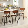 MILCIL Swivel Counter Height Bar Stools Set of 2, Upholstered