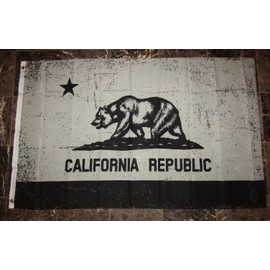 3x5 Black Grey State of California Flag 3'x5' Brass Grommets