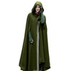 Casual Women Winter Cloak Hooded Sleeveless Button Closure Long Cape