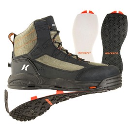 Korkers Greenback Wading Boots - Packed with The Essentials - Includes Interchangeable Felt and Kling-On Soles - Size 15