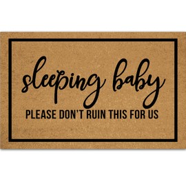 Ayatow Welcome Large Summer Front Door Mat Outdoor Entrance Funny, Baby Sleeping Please Don't Ruin This for Us Merry Christmas Doormats Indoor Cute 23.6" X 15.7" Mats Entryway Rugs